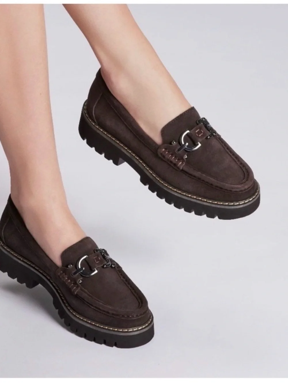 Donald J.Pliner Clio Dark Brown Suede Horsebit Moc Women’s Loafers NEW 6M